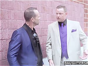 Pimp dads are checking what each other's daughter has to offer